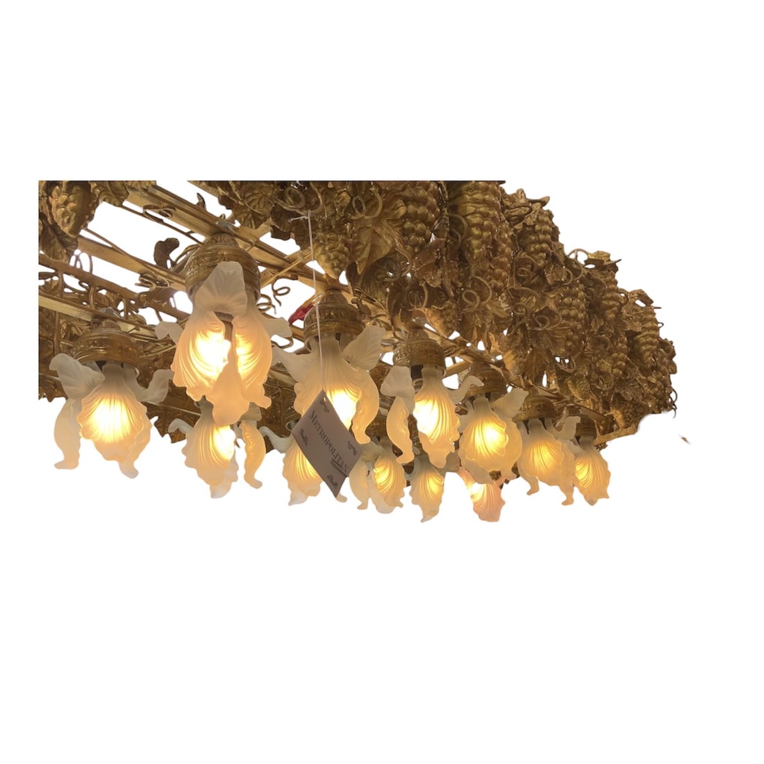 CH193 - Dore Bronze Grape Motif Rectangular Chandelier - 4