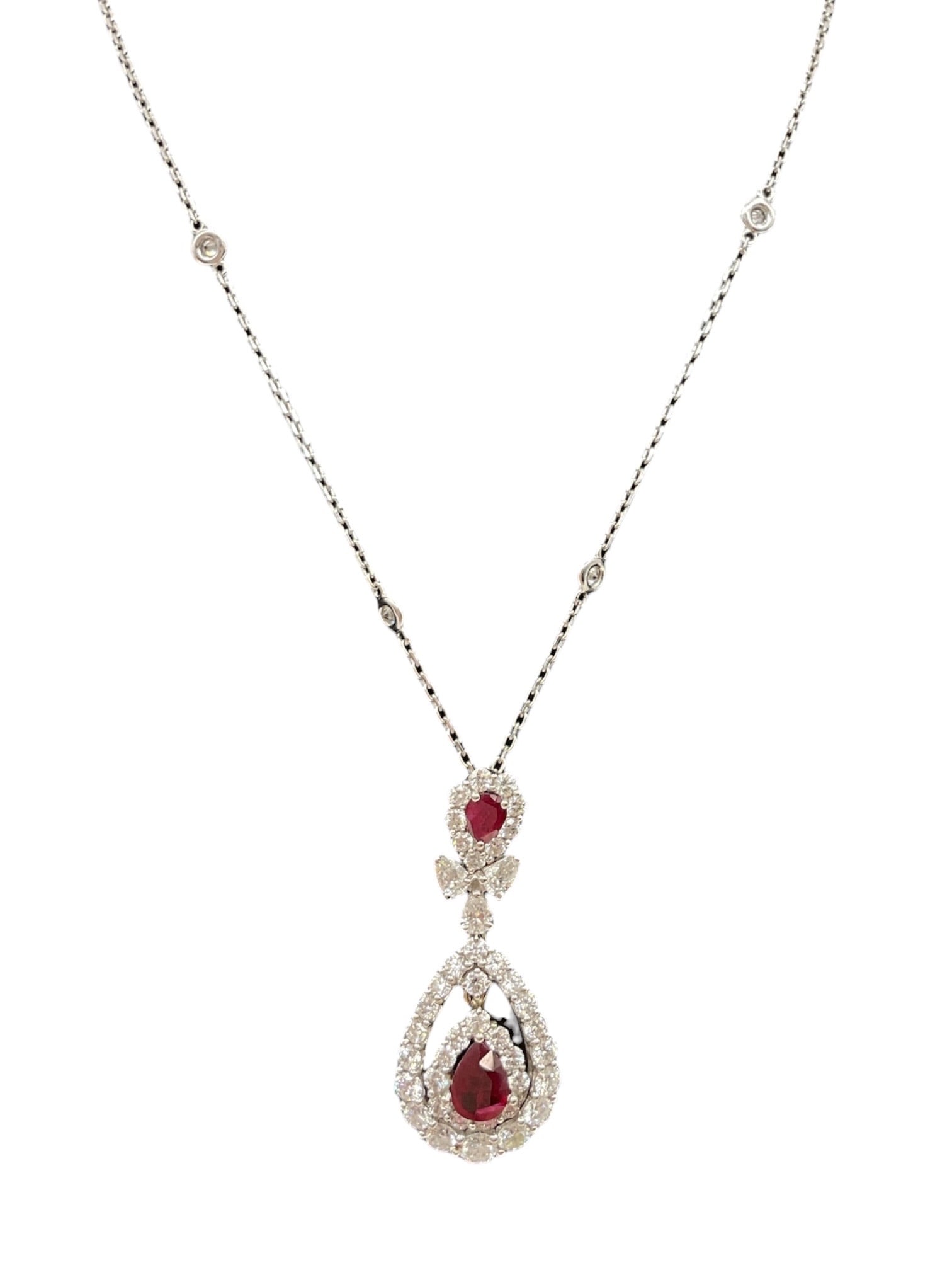 Ruby and Diamond Pendant Necklace - 2