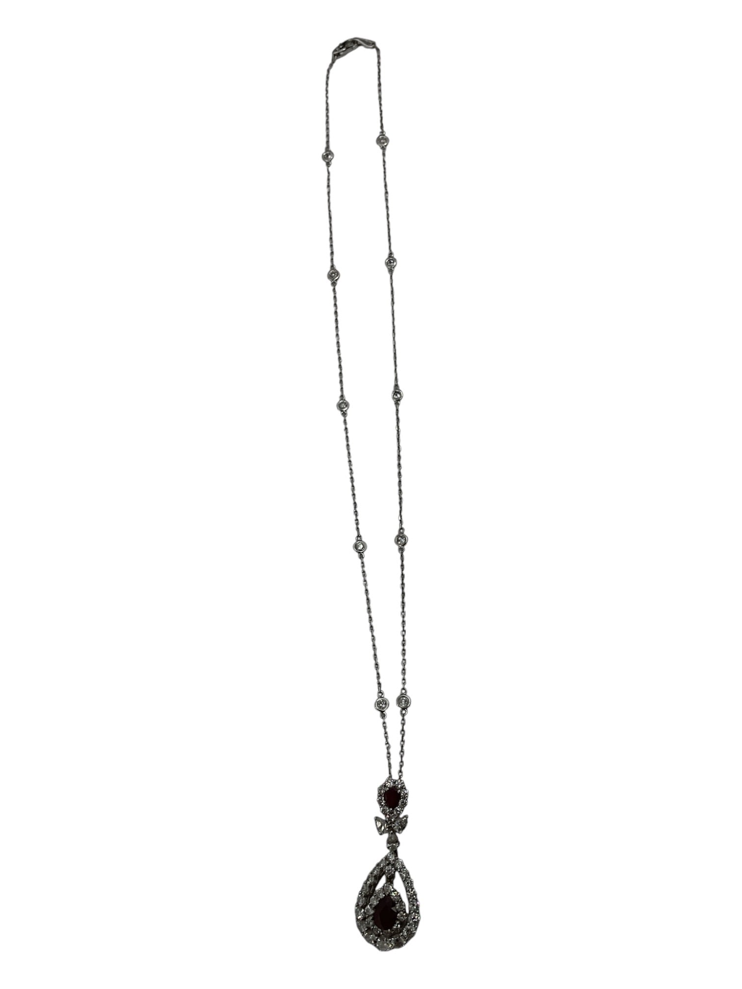 Ruby and Diamond Pendant Necklace - 3