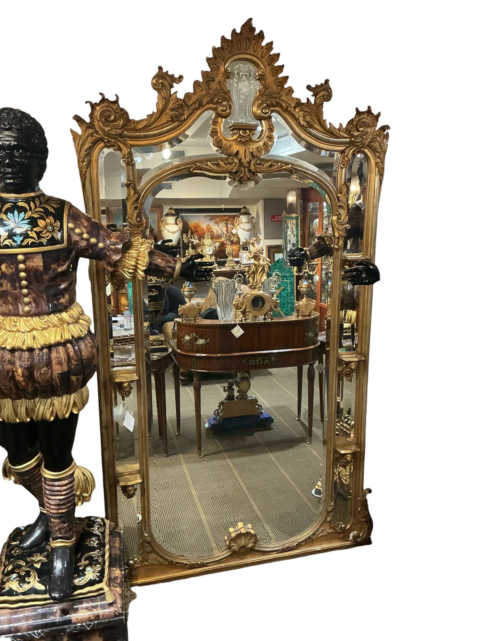 FR301 - Large Gilt Wood Rectangular Mirror: An impressive large-scale rectangular mirror