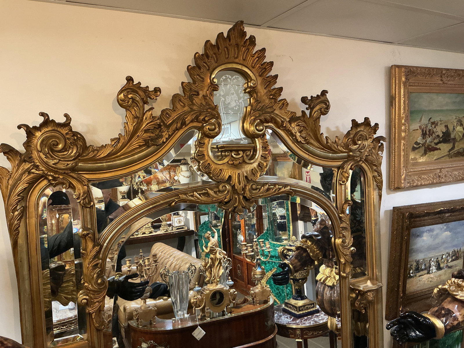 FR301 - Large Gilt Wood Rectangular Mirror - 7