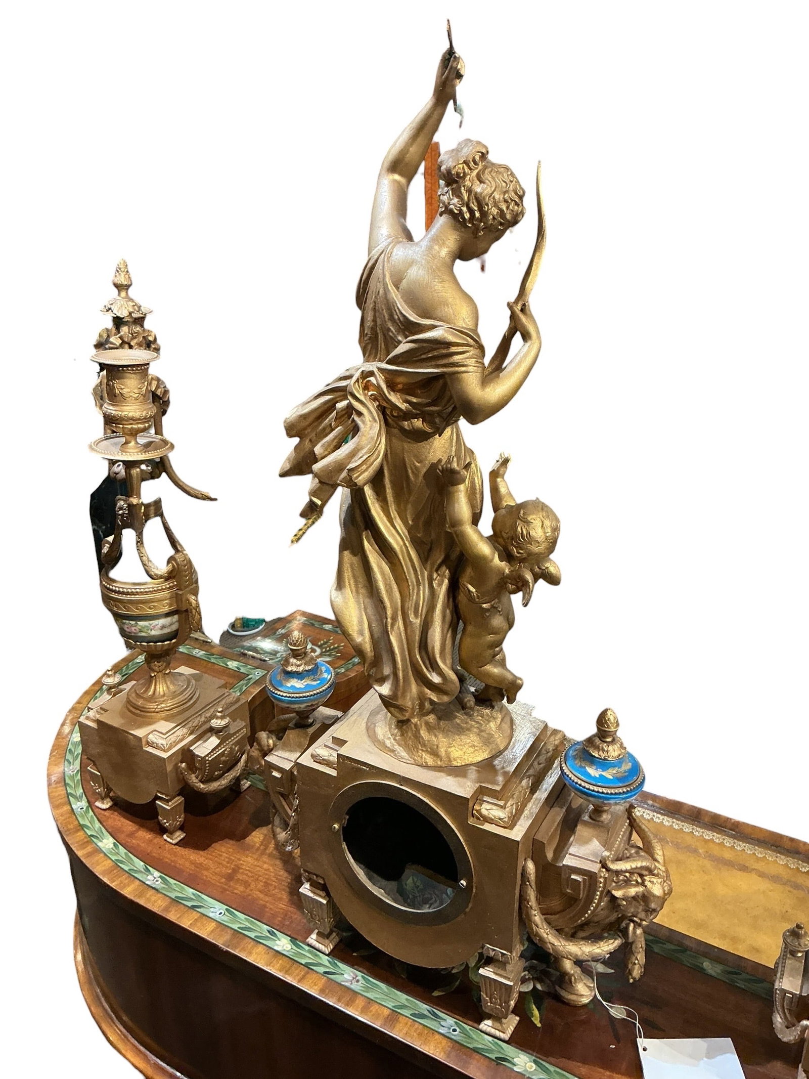 CK205- 19th Century French Sevres Style Three-Piece Clock Garniture - 10