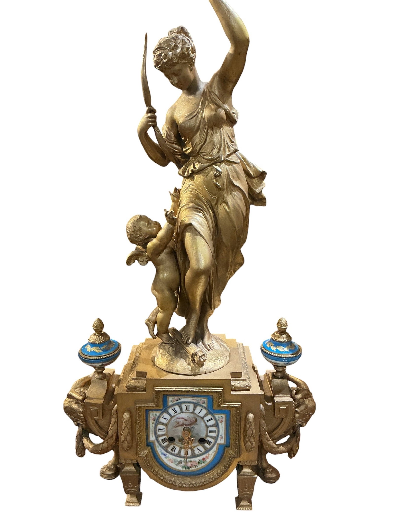 CK205- 19th Century French Sevres Style Three-Piece Clock Garniture - 2