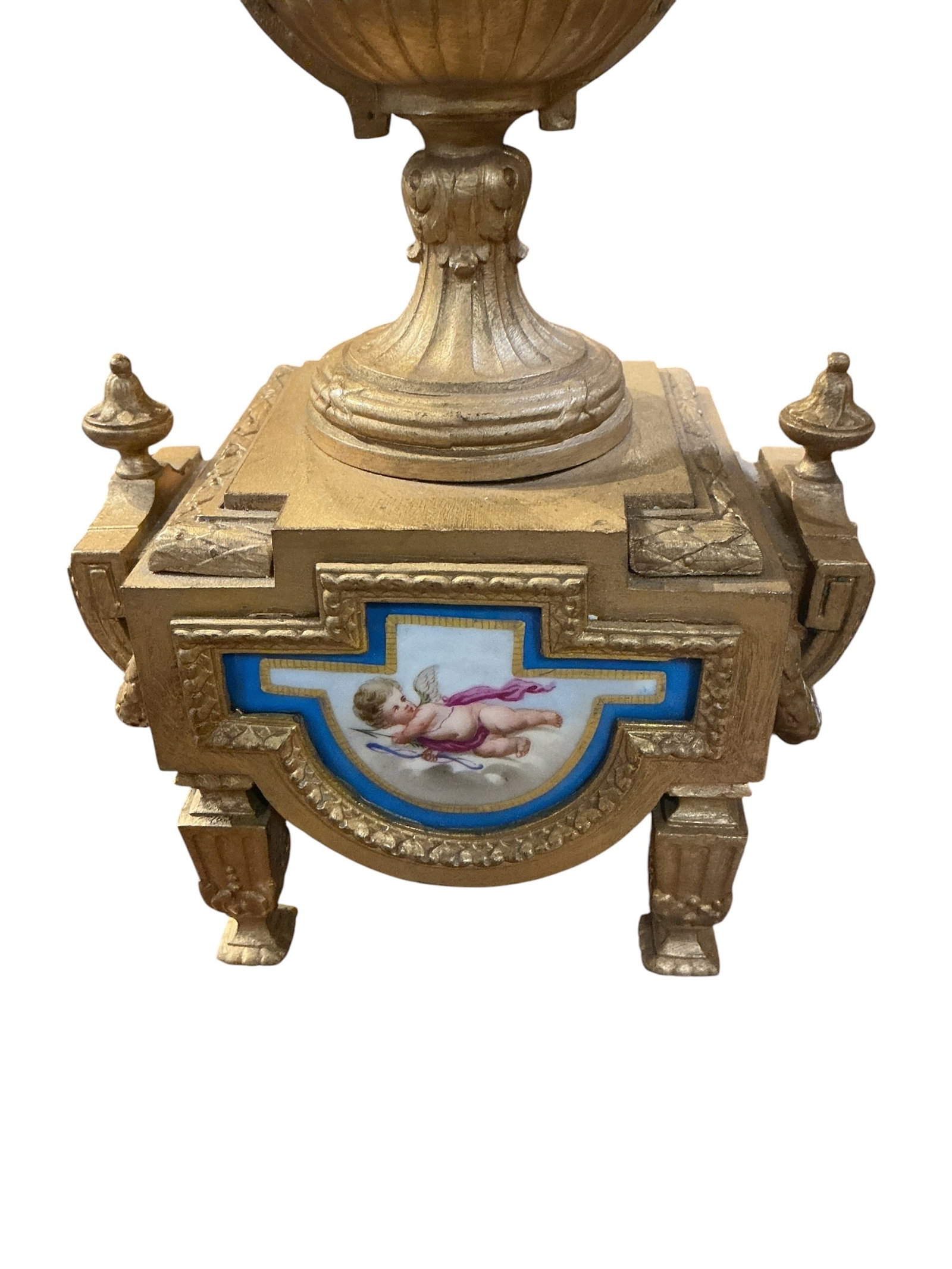 CK205- 19th Century French Sevres Style Three-Piece Clock Garniture - 7