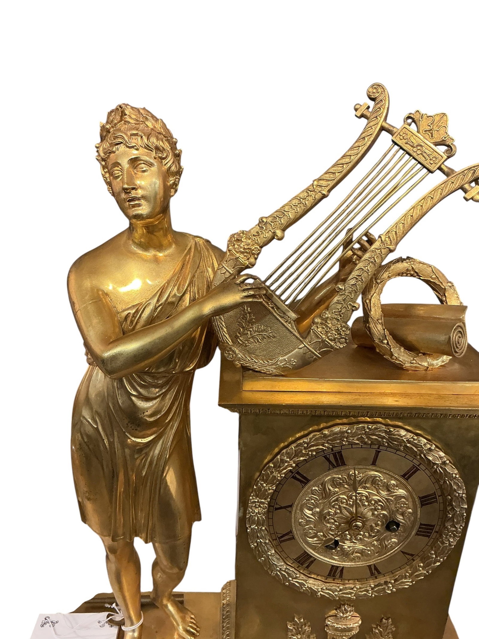 CK175 -19th Century French Gilt Bronze Figural Mantel Clock - 3