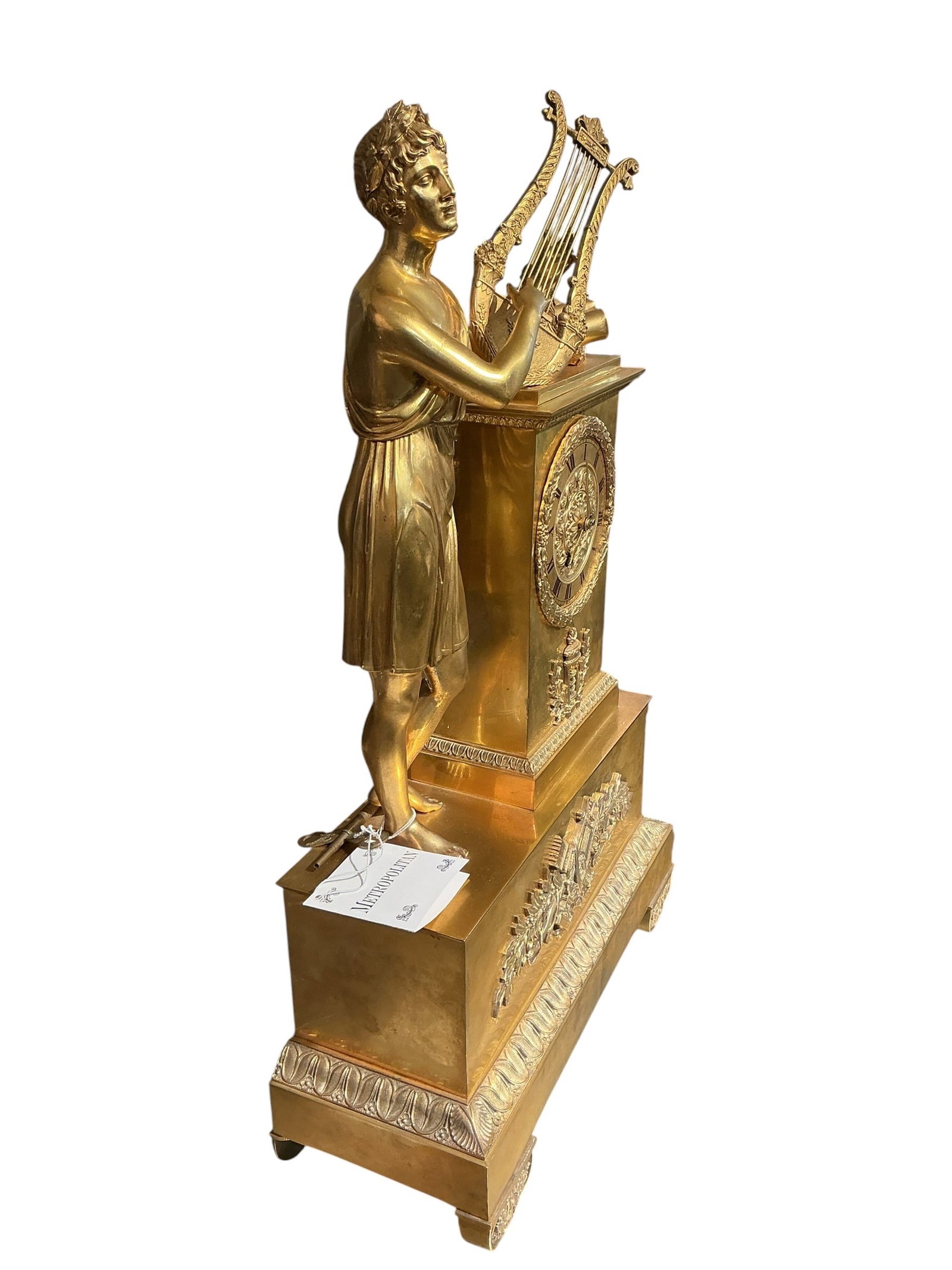 CK175 -19th Century French Gilt Bronze Figural Mantel Clock - 5
