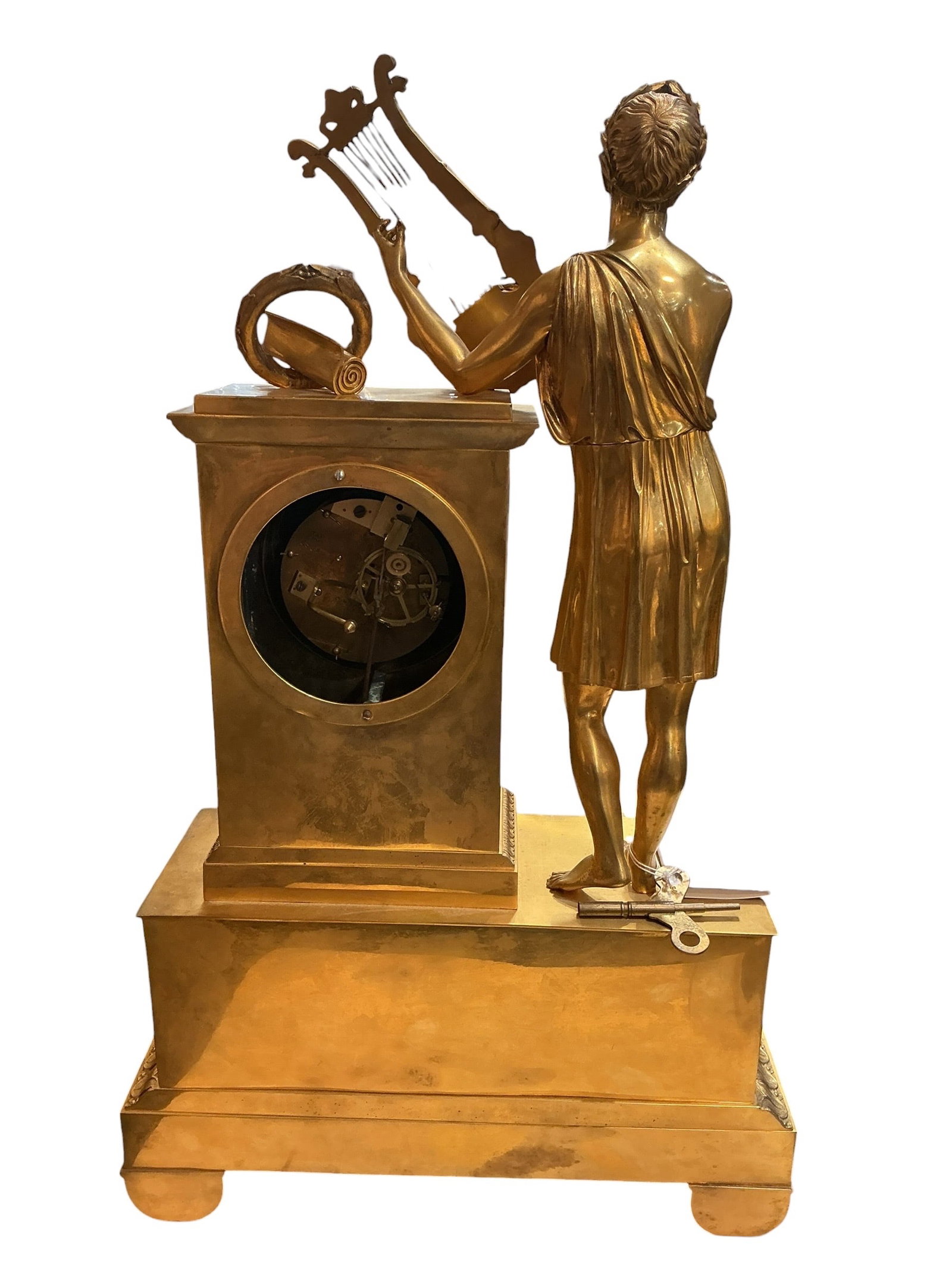 CK175 -19th Century French Gilt Bronze Figural Mantel Clock - 6