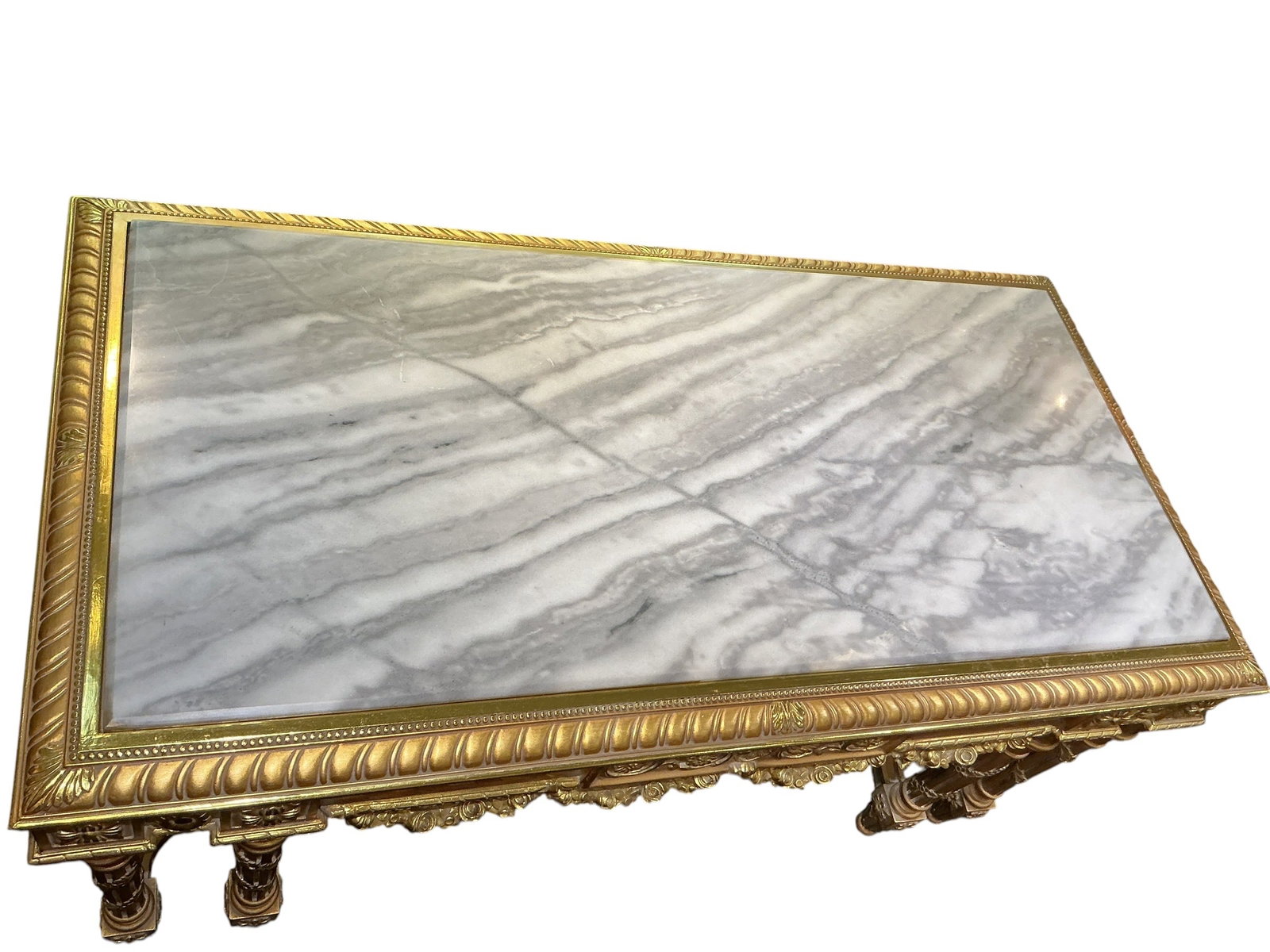 FR320- Italian Dore Bronze Mounted Marble Top Center Table - 6