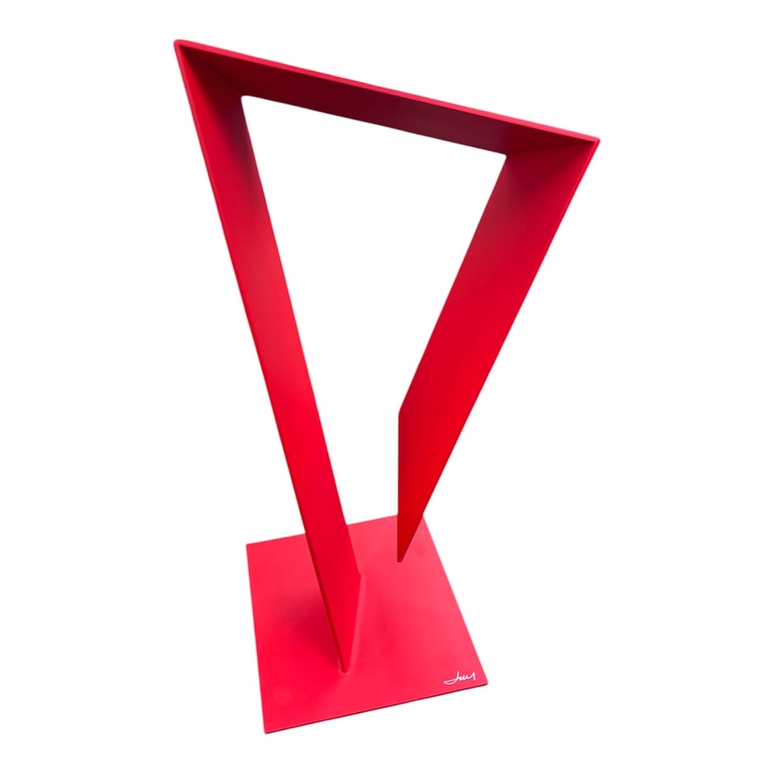 "Red Flat Line #2189" by Luis Kaiulani, Aluminum Sculpture, 2021 Signed with COA (1 of 6)