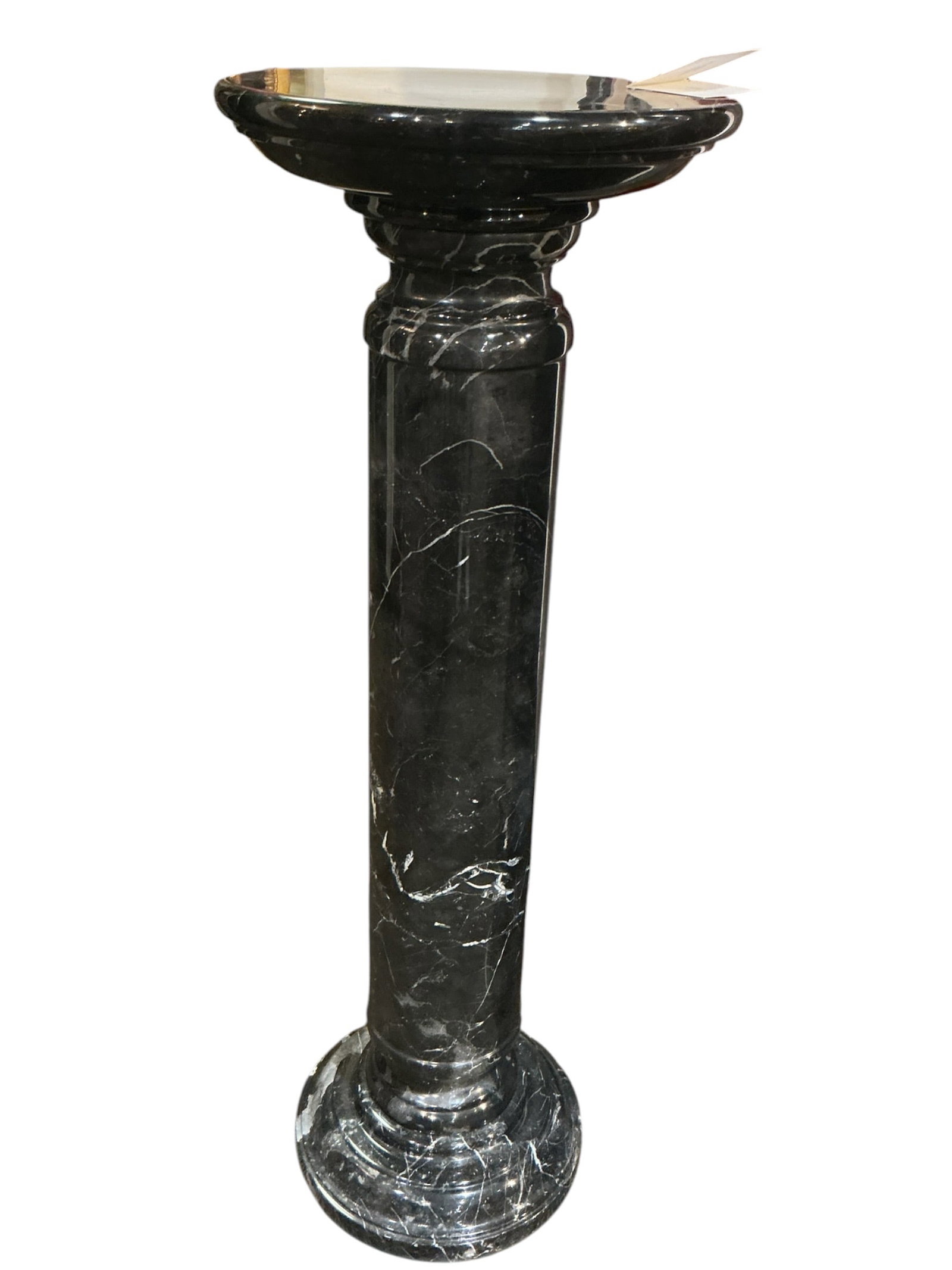 PD066 - Black Marble Pedestal Column: A classic pedestal column crafted in richly
