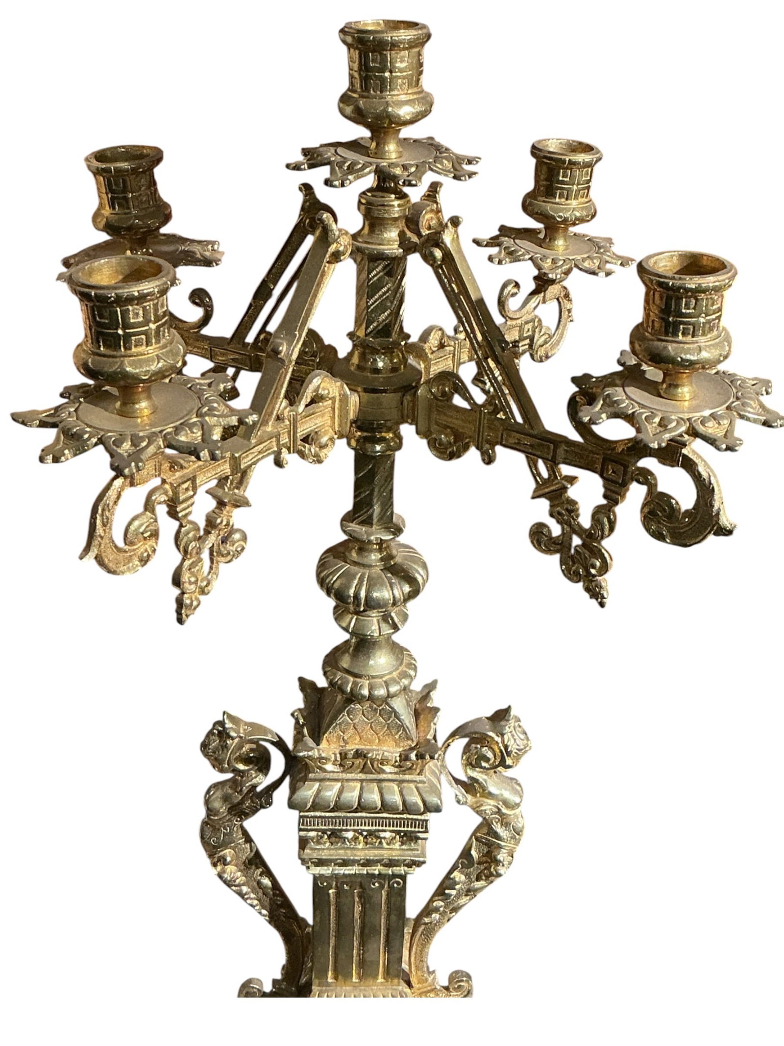 CK214- 19th Century French Dore Bronze Three-Piece Clock Garniture, Circa 1860 (1 of 14)