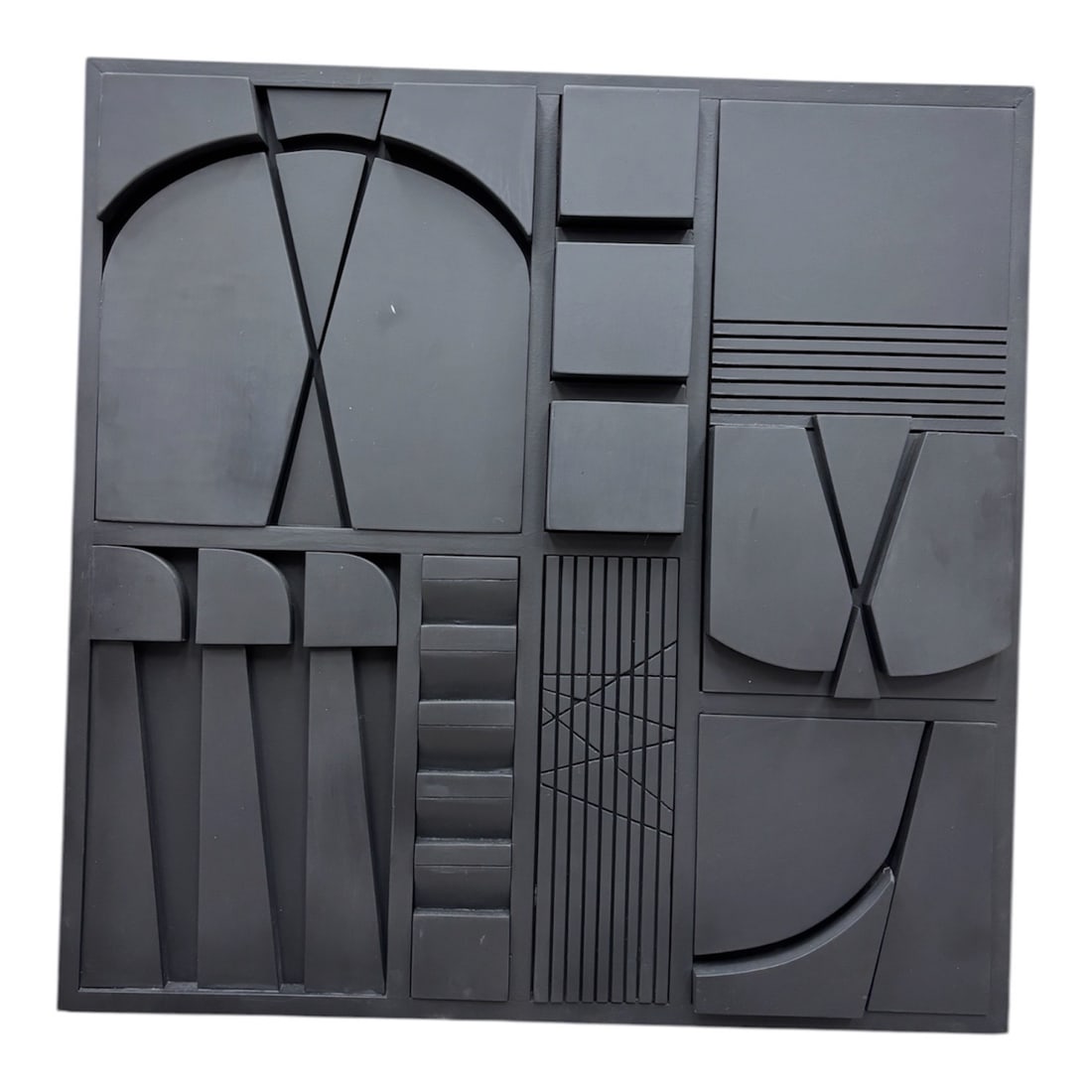 "Black Composition – Soto’s Memory" by Jorge Salas, Painted Wood Construction, 2018 W/ COA (1 of 7)