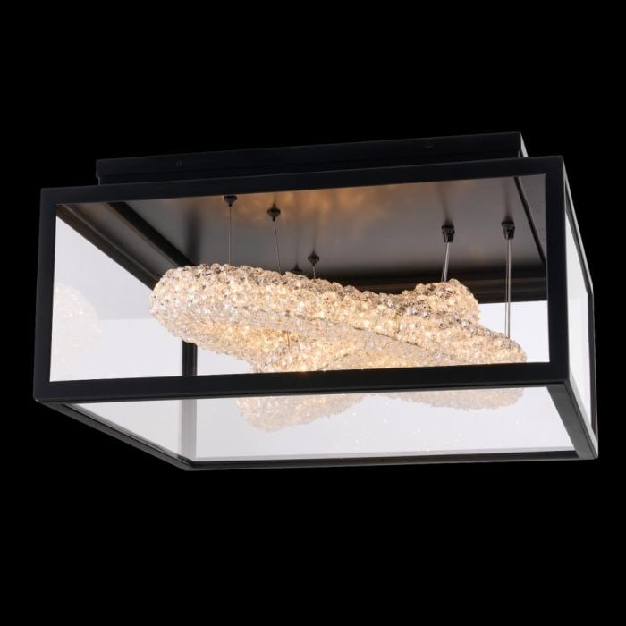 Allegri 095543-052-FR001 Lina Esterno Outdoor 24" LED Flush Mount: The Esterno Cristallo collection from Allegri Crystal is a stunning example of modern outdoor lighting design. Crafted with a focus on innovation and a love for exploration, each piece is carefully