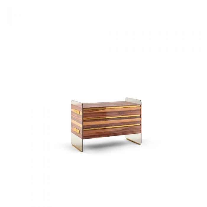 Formenti Amore Chest Of Drawers: The Amore Chest Of Drawers Is Visually Impactful Yet With Essential Form, A Masterful Play Of Proportions. Accessories In Wood With A Glass Bearing Structure. Made In Italy.46"W x 24"D x 33"H