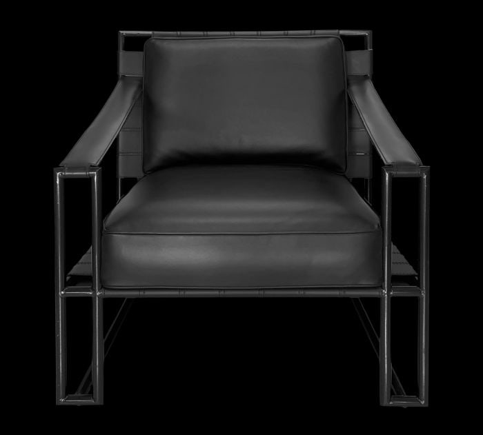 Formitalia Glamour TL2681-L2 Rome Chair Cushions In Leather: Accent chair with unique stitching technique upholstered in genuine leather and technosuede, metal legs32"W x 44"D x 29"H