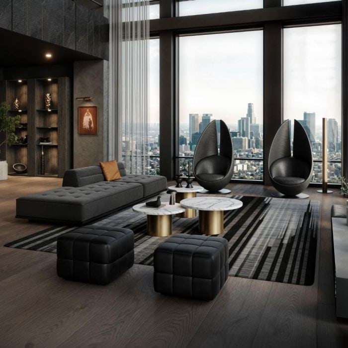 Wayne Enterprises Home Rug: Add depth and elegance to your room with the Wayne Enterprises' Rug. It's entirely made of wool in the colors Magnolia, Putty, Tin, Fossil, Anchor, and Shadow.119"W x 158"D