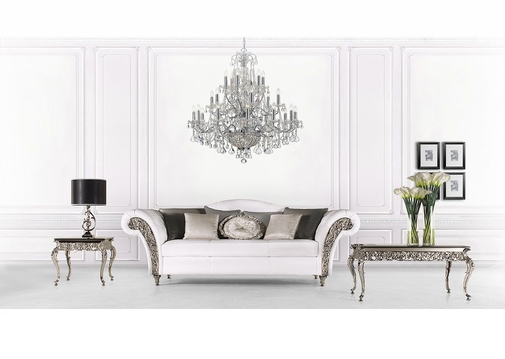 Valente Leonor Side Table: Stunning Italian Made Rectangle Bronze Ceside Table With Carrera Marble Top In Nickel Plated Finish. This product is being sold as is from our showroom on clearance, please contact us for more info.20