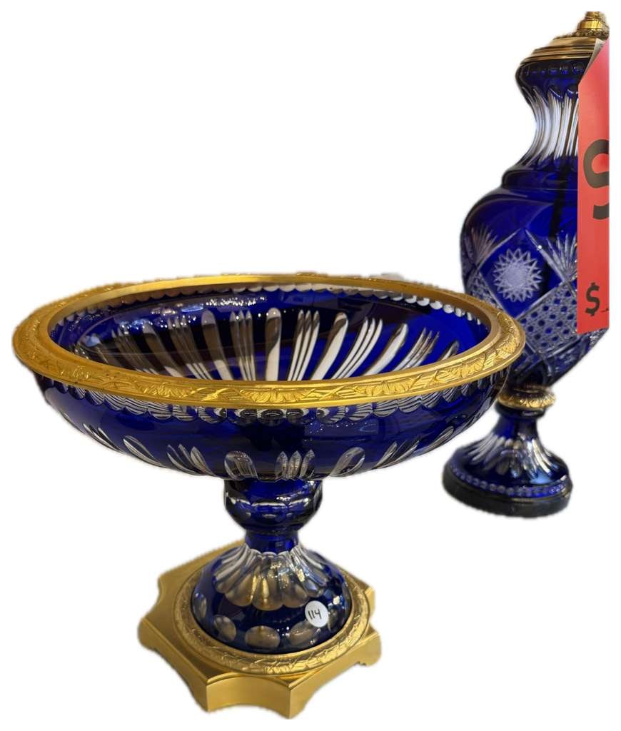 Soher Blue Bowl Vase: Soher Blue Bowl Vase17"DIAM x 14"H