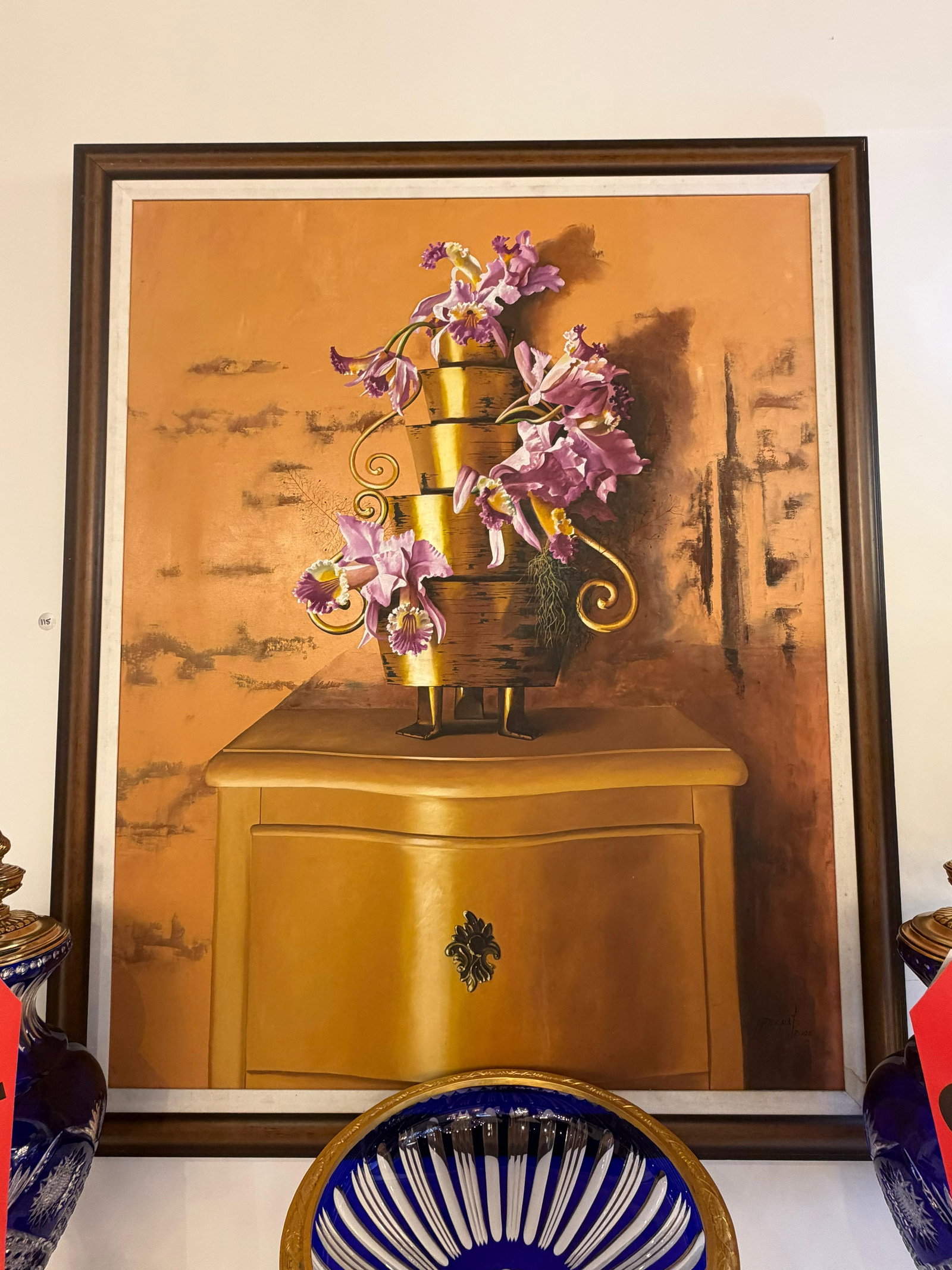 Gold frame with floral Print: Gold frame with floral Print45"W x 45"H