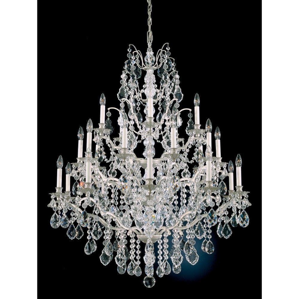 Schonbek Signature Bordeaux 25 Light 120V Chandelier in Heirloom Gold with Clear Heritage Handcut: The Bordeaux Chandelier is a gorgeous work of art with numerous levels of metallic arms that are meticulously hand-finished and embellished with glittering drips and faceted crystal beads. Schonbek, t