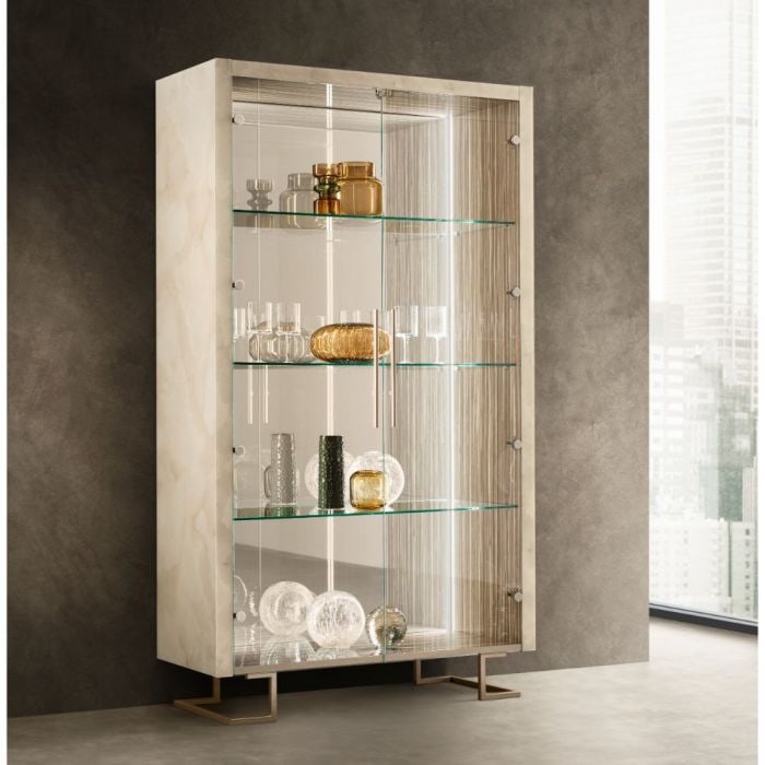 Adora Interiors Luce Light 2 Door Cabinet: The Luce Light 2 Door Cabinet has elegance, light effects, and a decadent design made to fit any contemporary space. Made in Italy.47"W x 20"D x 82"H