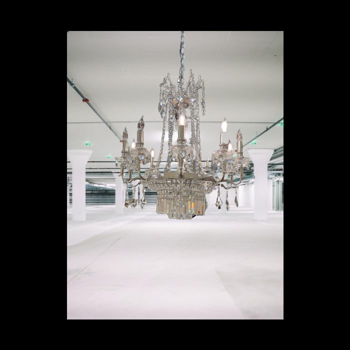 Toscana 383A Chandelier: Beautiful Crystal Adorned 10 light Chandelier with a Silver finish. Please Contact us for more info.