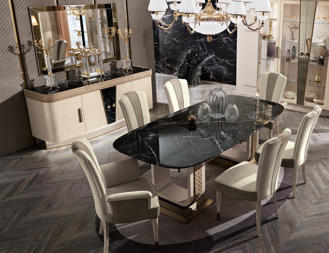 MobilPiu Diamond Mirror: Crafted in Italy, the Diamond Mirror is a striking companion piece to the matching sideboard, featuring a sophisticated geometric design enhanced by an integrated touch LED lighting system. Blending m