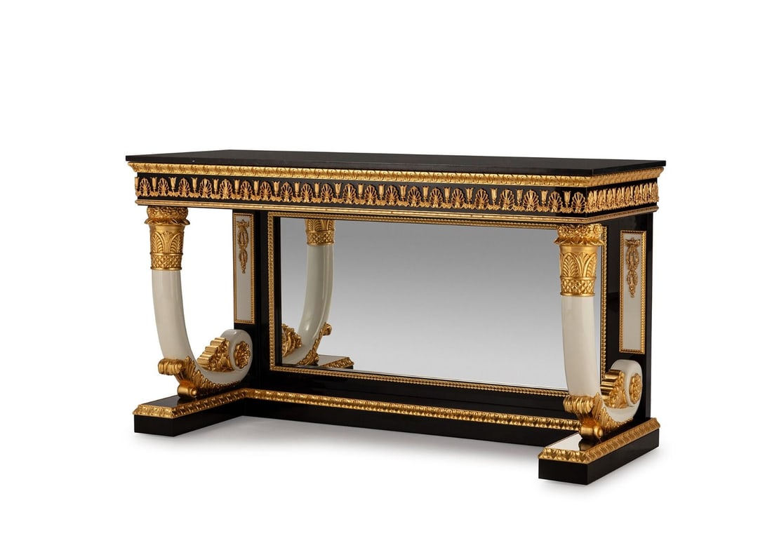 MARINER 50641 SINGULAR PIECE CONSOLE: The Mariner Singular Piece Console has a mirrored back panel base and is exquisitely designed. Expertly created by Mariners' greatest artisans using fine wood and valuable metals.63''W x 24''D x 36''H