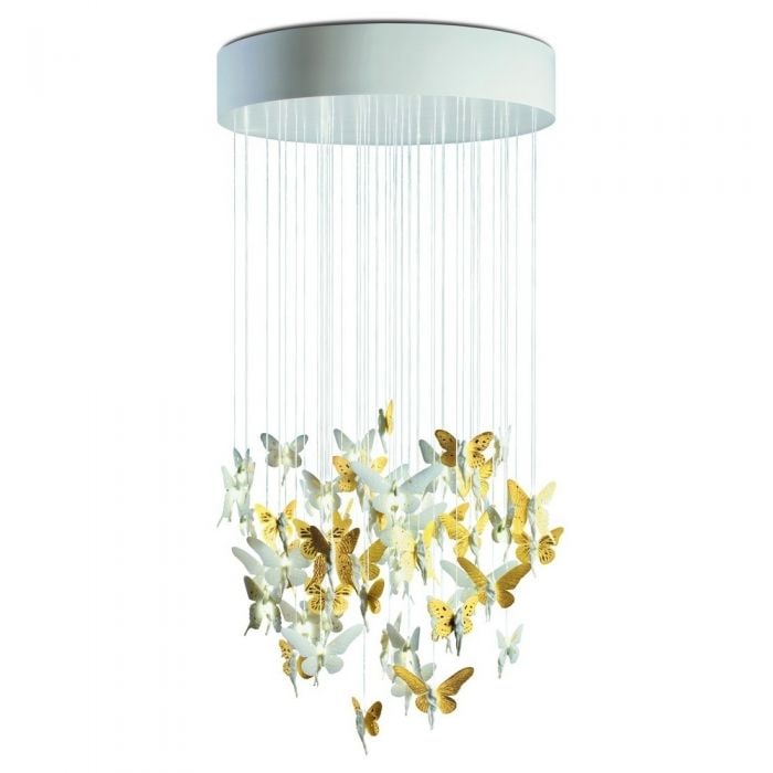 Lladro Lighting Niagara Chandelier: In The Gold Decorated Niagara Version The Durability Of The Porcelain Is Couples With The Inalterable Quality Of Gold.Lladro Artists Apply It By Hand Using The Complex Luster Technique, Which