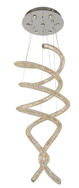 Allegri Ravina 7 Light LED Flush Mount: Allegri Ravina 7 Light LED Flush Mount can be used as a chandelier. The Convertible Chandelier - Flush Mount boasts an abstract spiraled structure adorned with illuminating Firenze Clear crystals.