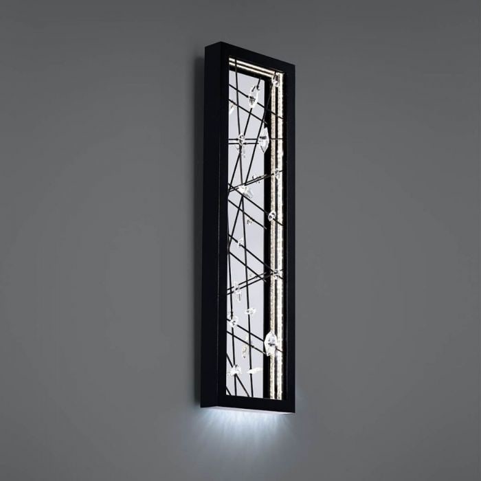 Schonbek Beyond Dreamcatcher 24'' Wall Sconce: The Dreamcatcher Wall Sconce is an elegant piece that features an abundance of crystals that capture, reflect, and amplify the sparkling illumination from the hidden LEDs held within the frame, shower