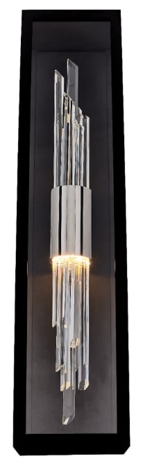 Allegri Lucca Esterno 30" LED Outdoor Wall Sconce: Allegri Crystal's Esterno Cristallo line is a gorgeous illustration of contemporary outdoor lighting design. Each item is meticulously built to resist the weather, with an emphasis on creativity and a