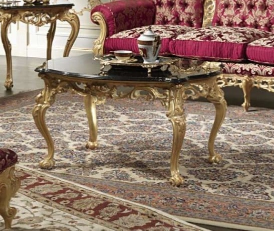 VIMERCATI 100/R COFEE TABLE: An opulent expression of classical European elegance, this living room ensemble captures the artistry and grandeur of traditional design. The collection features a stately sofa and matching