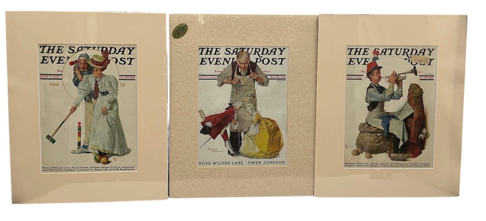 "The Saturday Evening Post Covers (Set of 3)" by Norman Rockwell (USA, 1894-1978) Lithograph on (1 of 2)