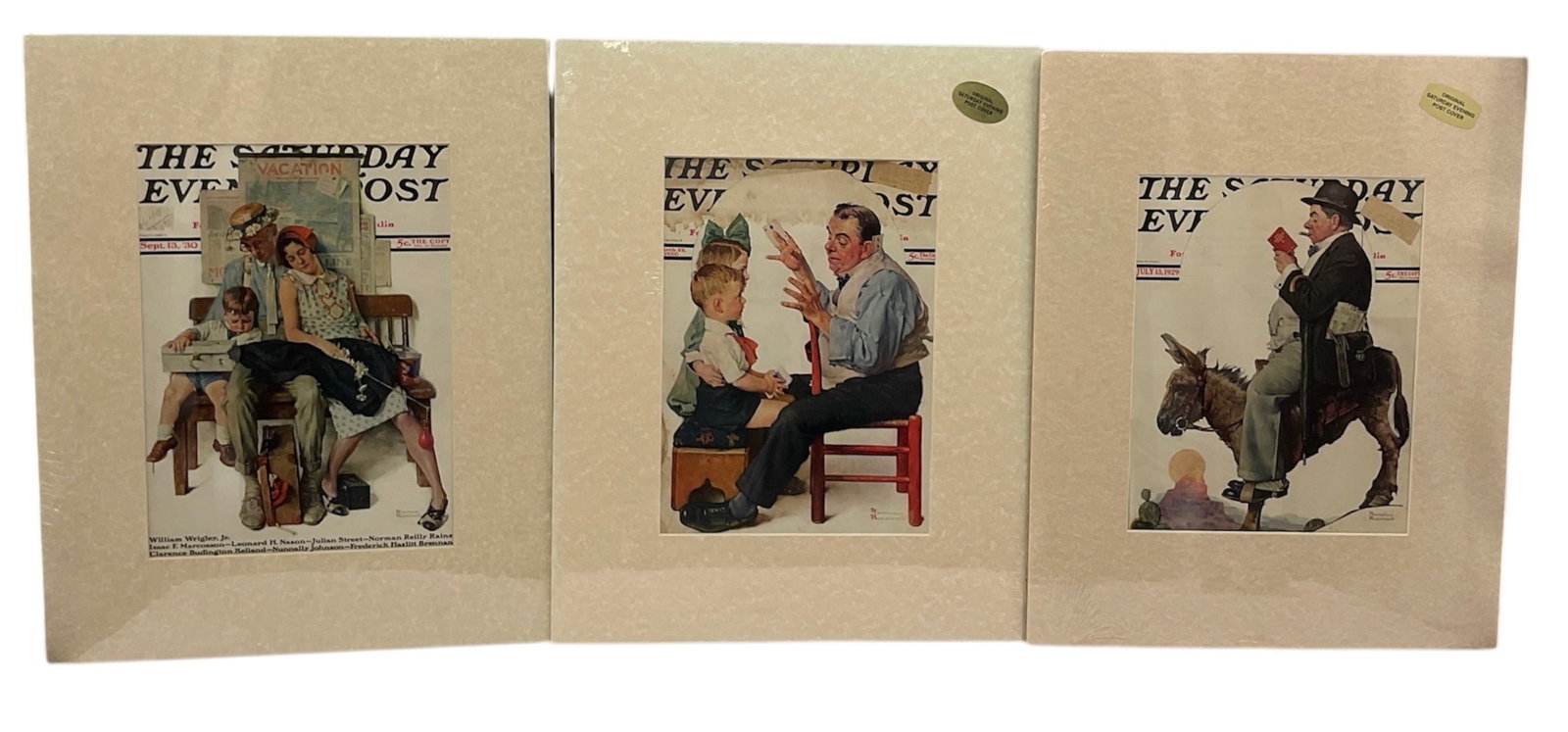 "The Saturday Evening Post Covers (Set of 3)" by Norman Rockwell (USA, 1894-1978) Lithograph on (1 of 2)