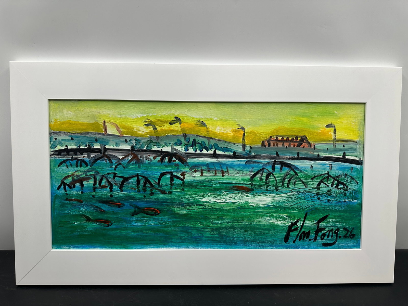 "Un manglar en mi memoria" by Flora Fong (Cuban, 1949-) Acrylic and Oil Pastel on Canvas (1 of 4)