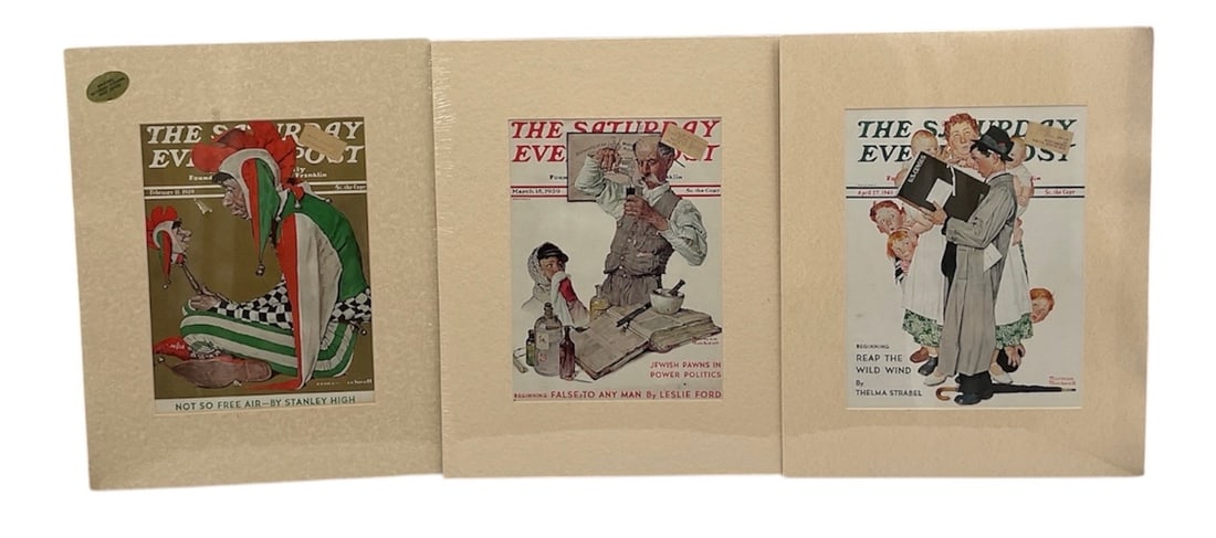 "The Saturday Evening Post Covers (Set of 3)" by Norman Rockwell (USA, 1894-1978) Lithograph on (1 of 2)