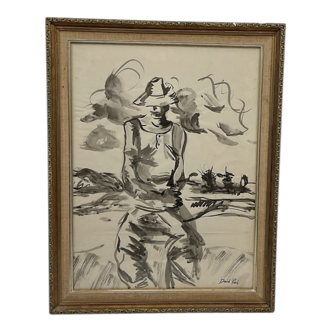 In the Style of by David Park (USA, 1911-1960) Watercolor/ Ink: This expressive oil on canvas is executed in the distinctive Bay Area Figurative style pioneered by David Park. Moving away from Abstract Expressionism in the ea