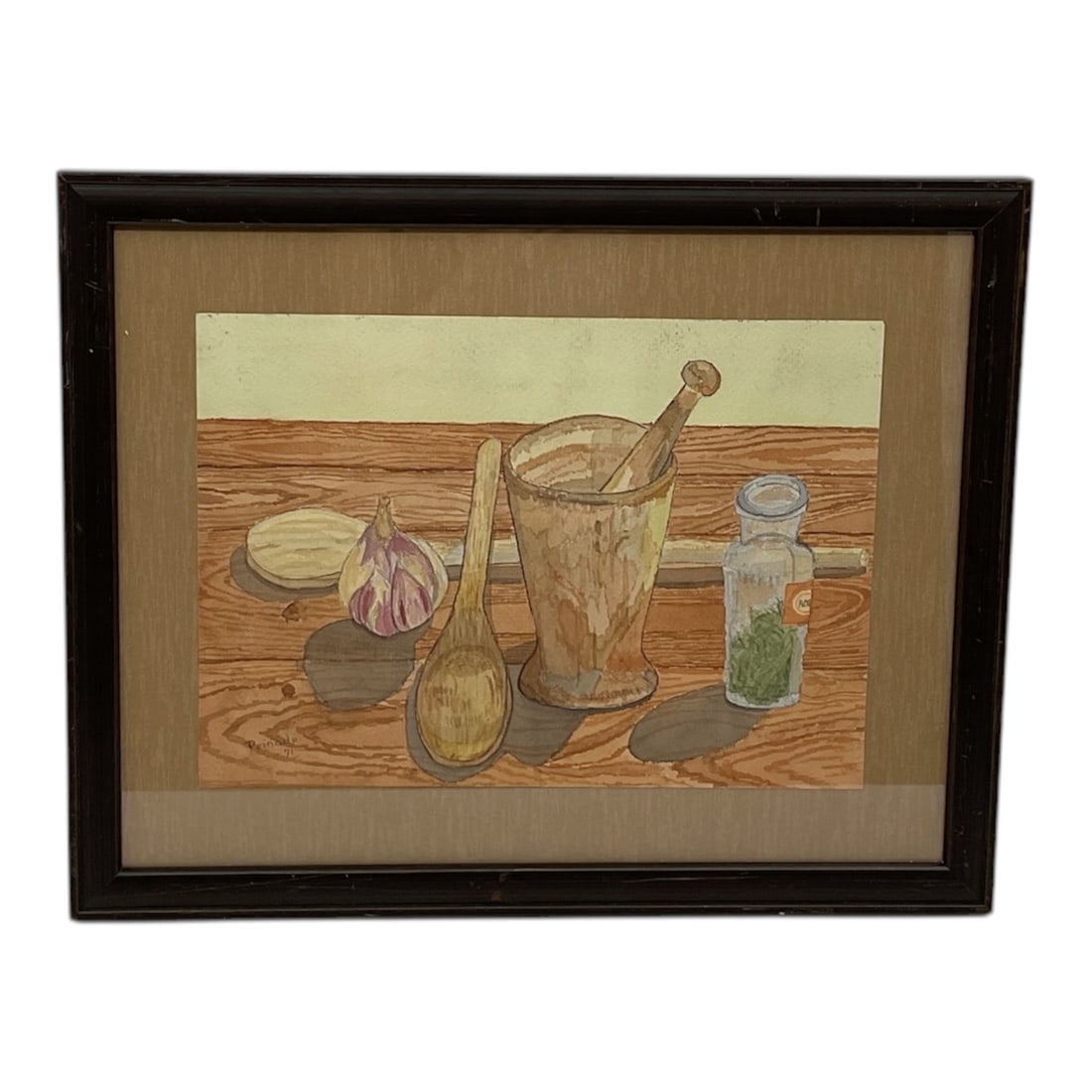 Joaquín Peinado (Spain, 1898-1975) Watercolor on Paper: This elegant watercolor on paper is executed in the refined, neo-cubist style of Joaquín Peinado, a prominent member of the "School of Paris" and