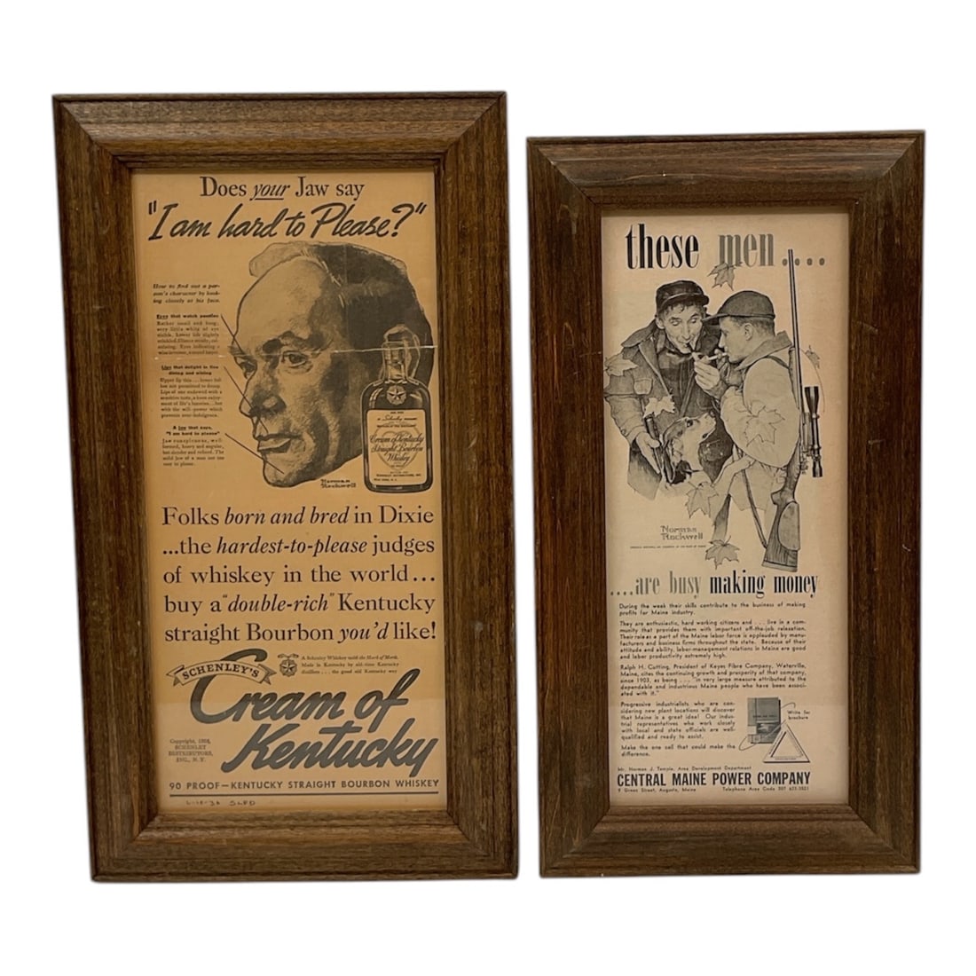 Two Framed Vintage Advertisements by Norman Rockwell (USA, 1894-1978) Print on Paper (1 of 2)