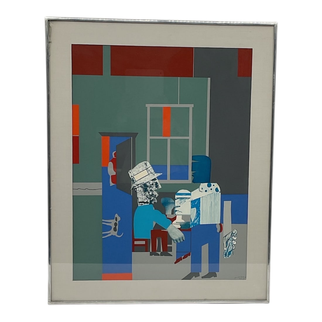 "Carolina Blue Interior" by Romare Bearden (American, 1911-1988) Screenprint (1 of 4)