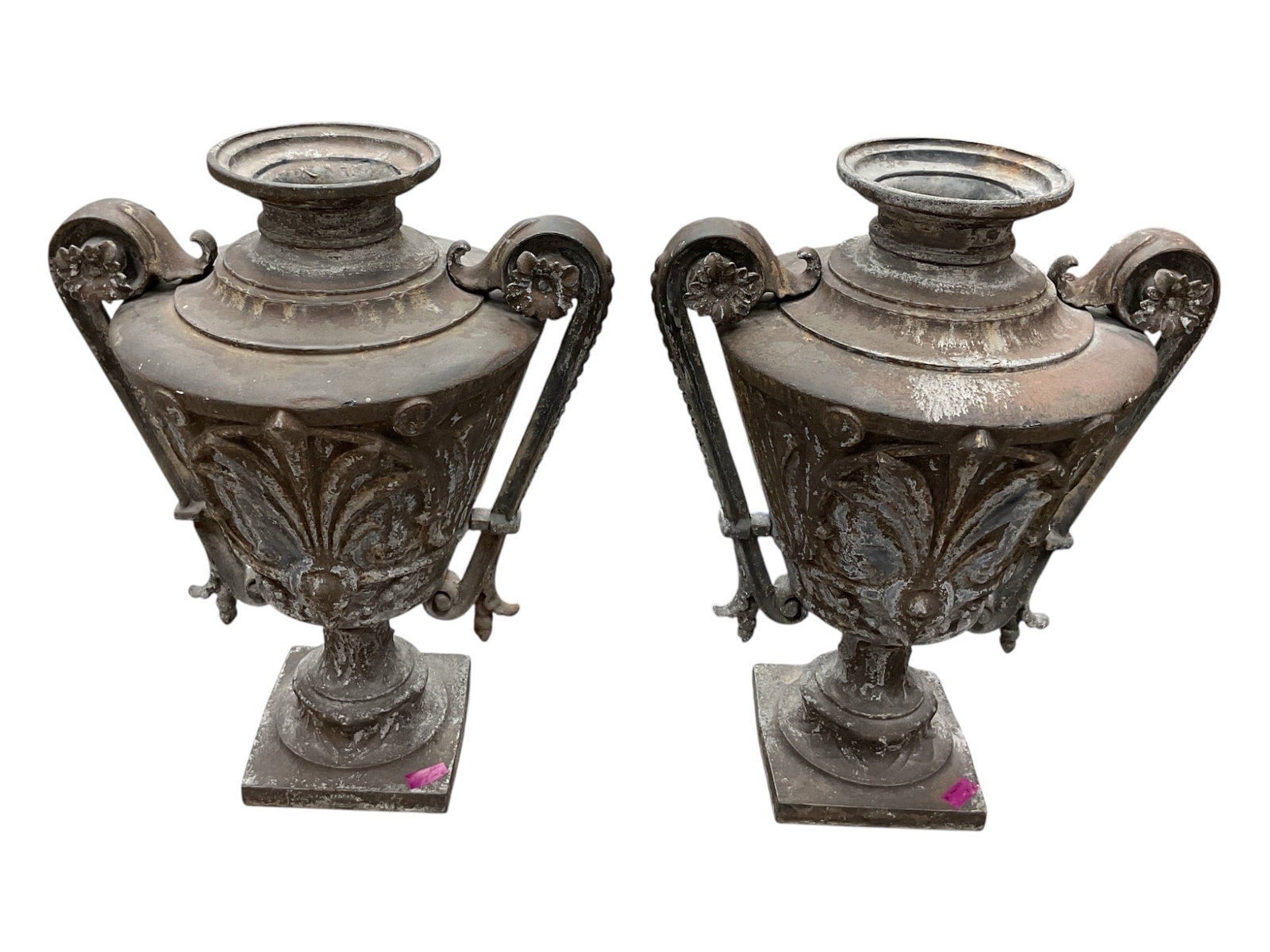 Pair of Neoclassical Style Cast Iron Garden Urns (1 of 5)