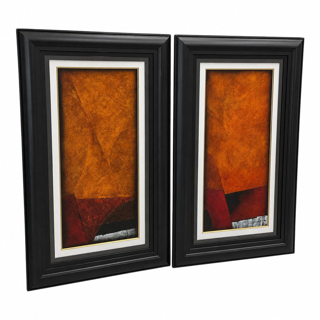 "Abstract Compositions" Mixed Media on Canvas, Pair (1 of 4)