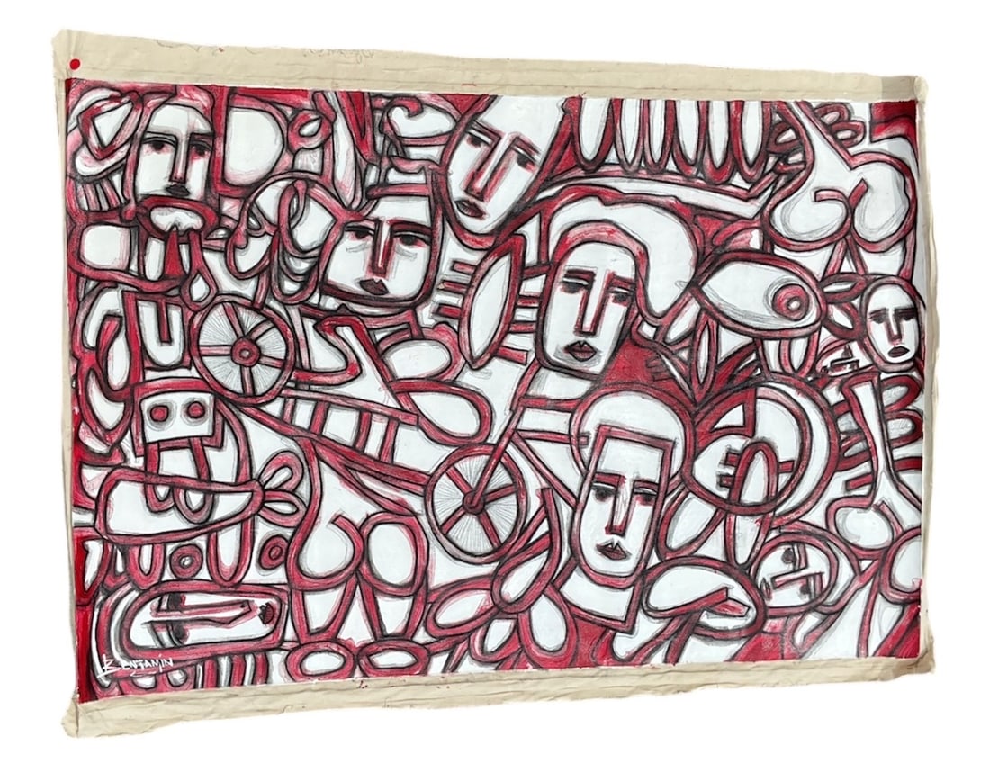 "Todos Por Un Amor" by Benjamin de Leon (Dominican Republic, b.1961) Mixed Media on Canvas (1 of 5)
