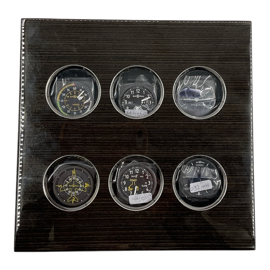 Bell & Ross BR01 Flight Instrument Brand New Limited Edition Set of 6 Watches 076/999: An exceptional and highly coveted horological collector's piece, this rare Bell & Ross BR 01 Flight Instrument Limited Edition Set brings the high-precision world of aviation directly to the w