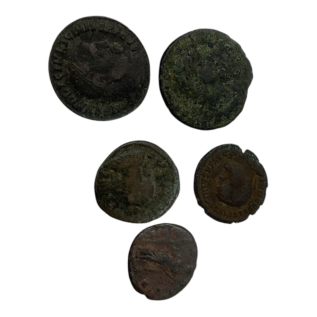 Lot of 5 Late Roman Imperial Bronze Coins – Constantinian Dynasty (c. 4th Century AD) (1 of 2)