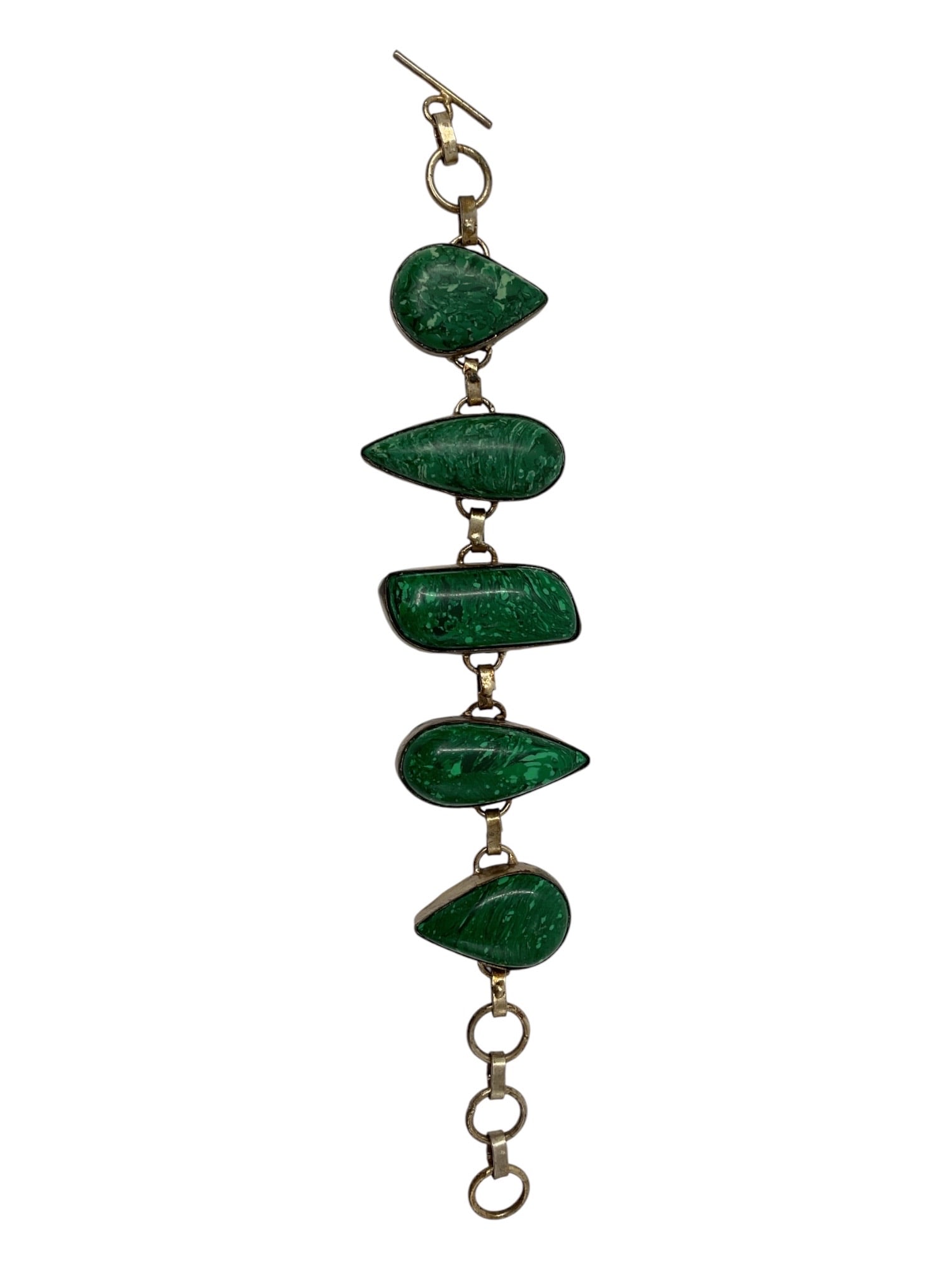 Vintage Malachite Cabochon Bracelet Sterling (1 of 3)
