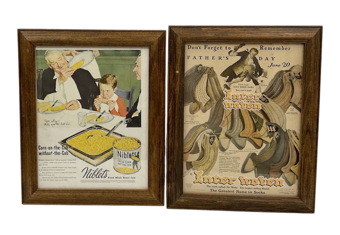 Two Framed Vintage Advertisements by Norman Rockwell (USA, 1894-1978) from the Norman Rockwell (1 of 2)