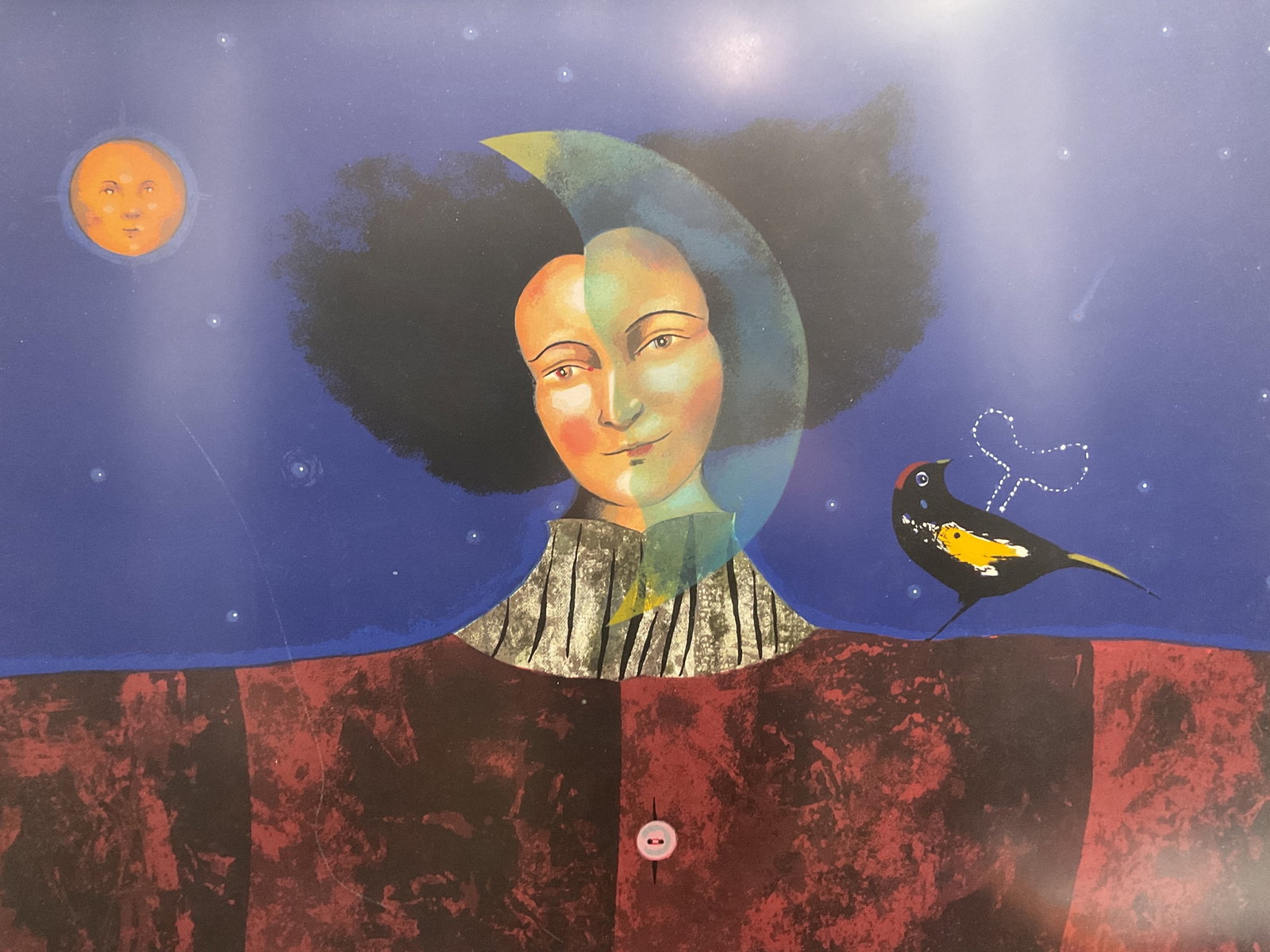 Ernesto Rancaño (Cuban, 1968–2022) Limited Edition Serigraph, 57/100: This expansive serigraph, measuring 28 x 36 inches, is a masterful example of Ernesto Rancaño’s neo-symbolist aesthetic. Rancaño was a poet of the visual arts, known for creating