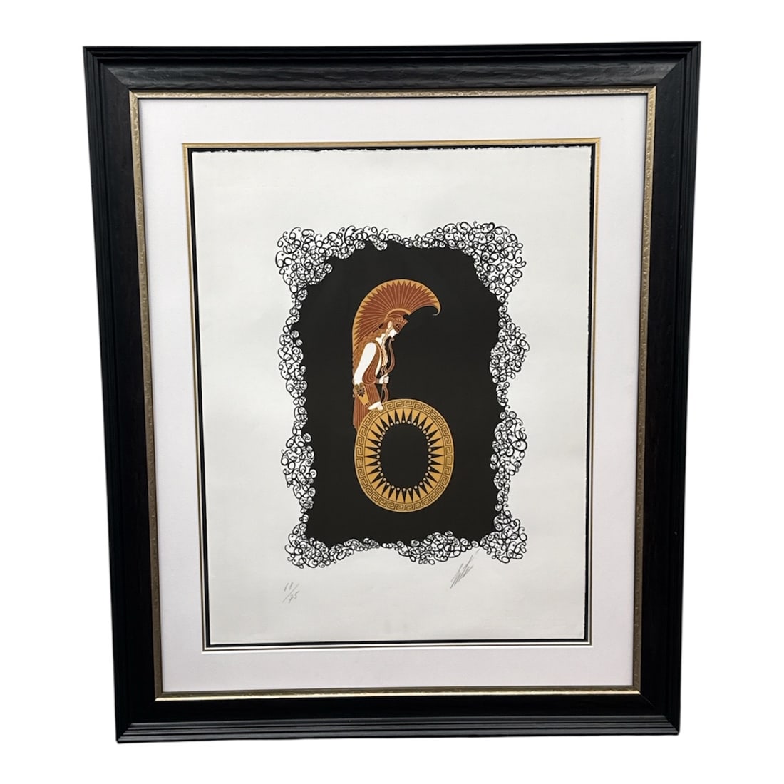 "Number 6" by Erte (Russia, 1892-1990) Original serigraph on paper (1 of 6)